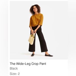Everlane The Wide Leg High Rise Crop Pant Size 2 Black